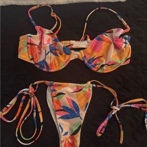 Colorful Floral Bikini Set Peppermayo